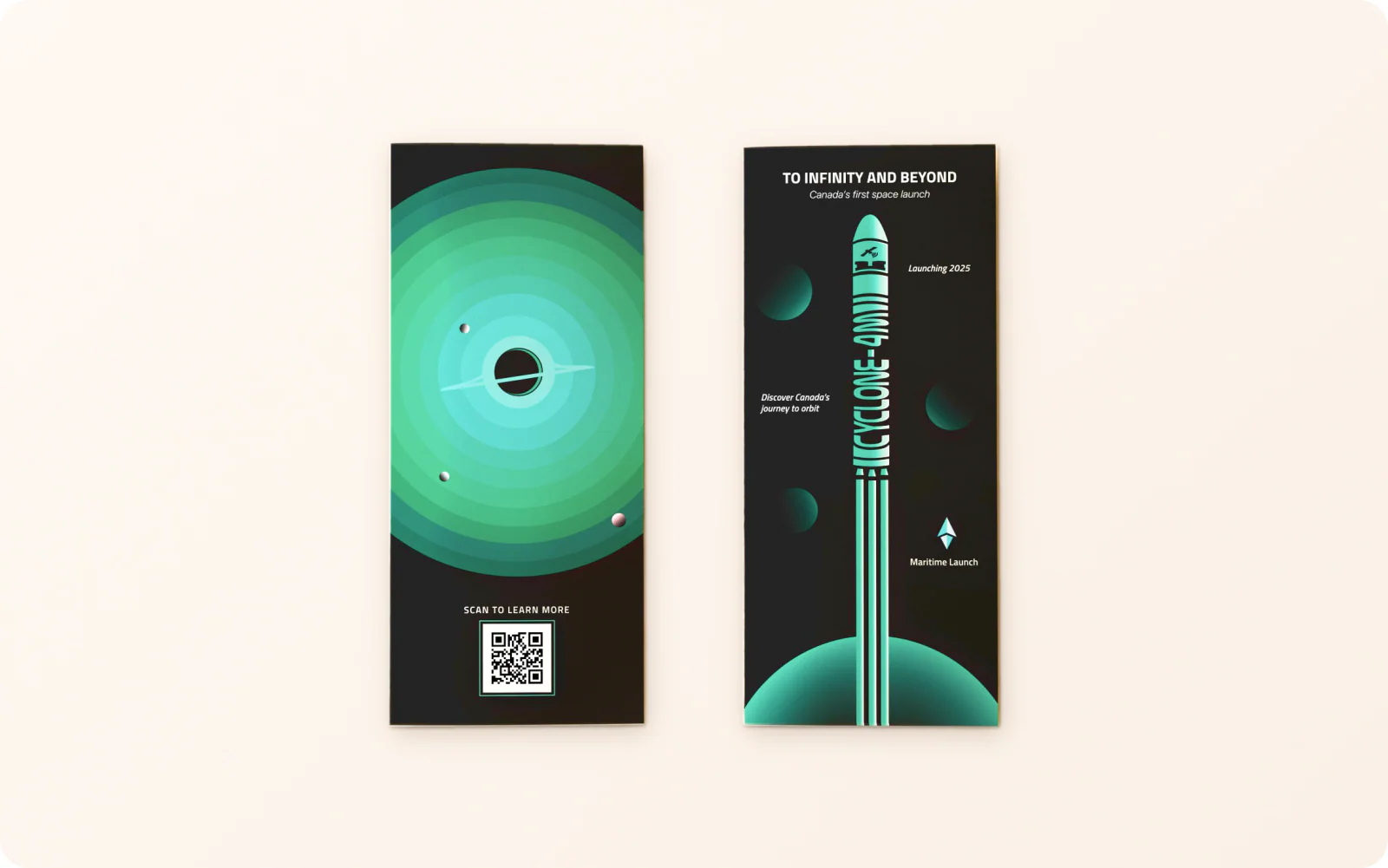 The tri-fold brochure folded, shown as a mockup.