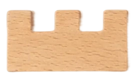 One notched beechwood block.