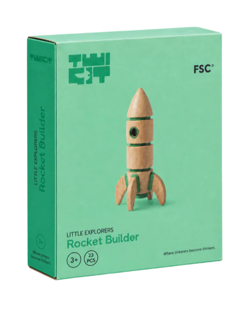 A green Rocket Builder box.
