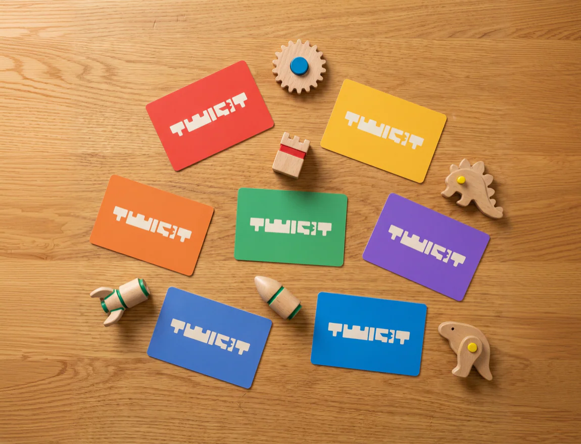 Colourful cards carrying the TWIGIT wordmark.